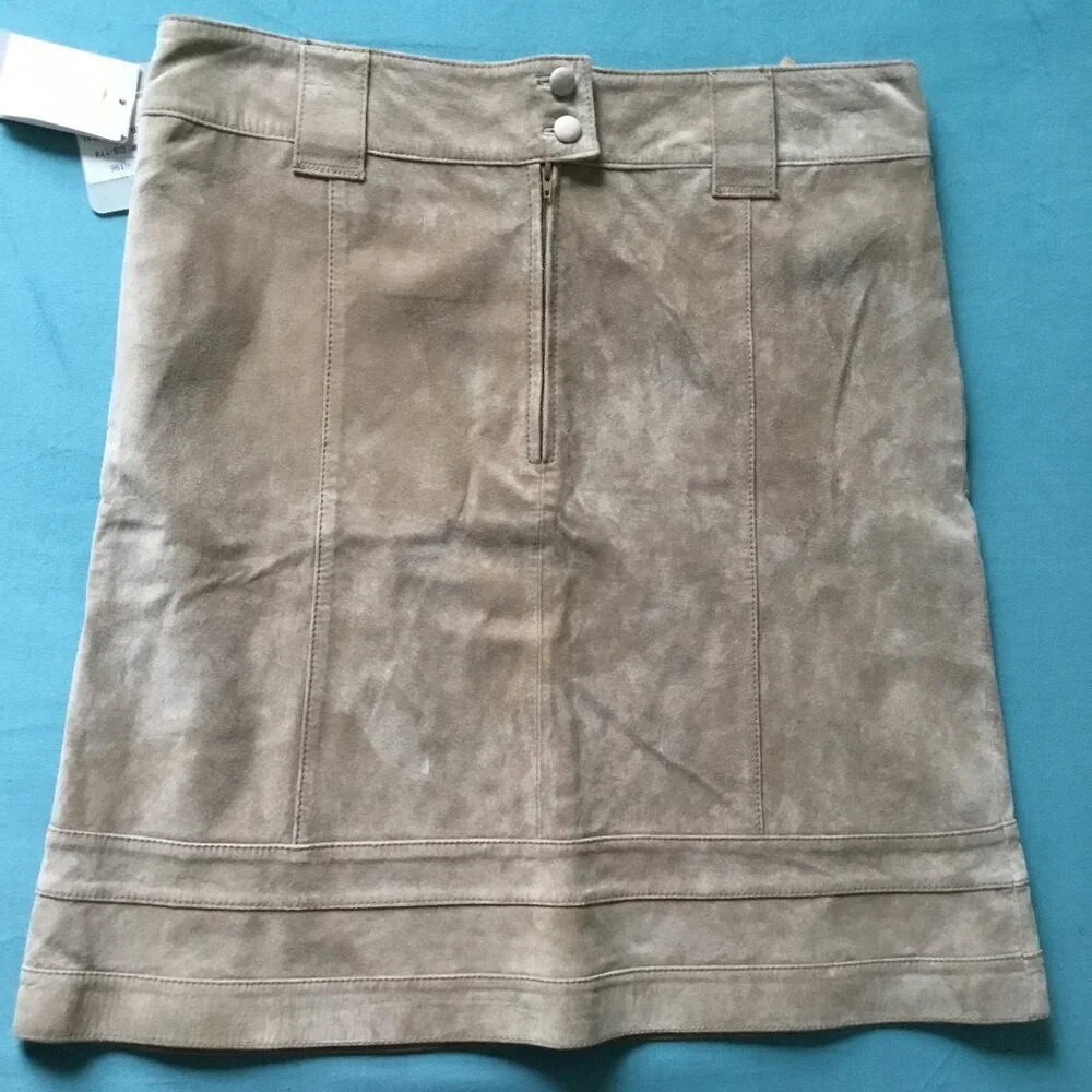 Skotts Suede Skirt Womens Natural  Leather A Line size 12
